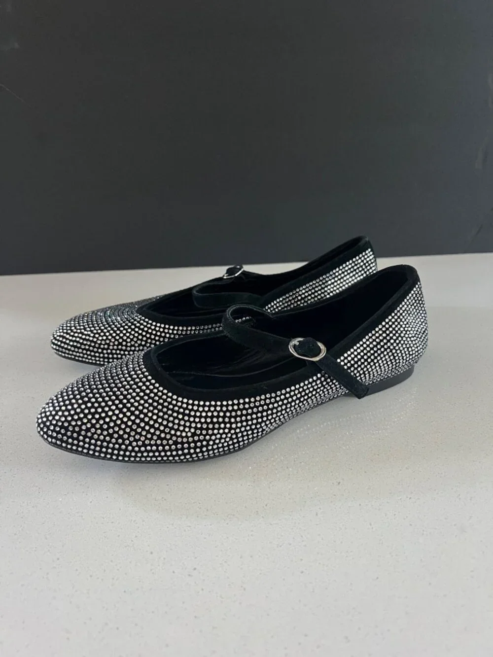 Stuart Weitzman Analiese Mary Jane Crystal  flat size 7